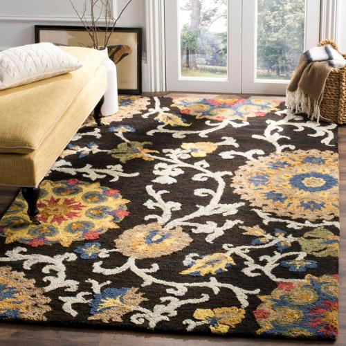 SAFAVIEH Blossom BLM401A Handmade Charcoal / Multi Rug