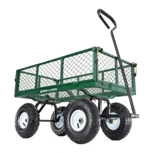 Gorilla Carts GOR400 400-lb. Steel Mesh Garden Cart with 10 Tires