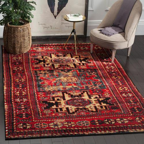 SAFAVIEH Vintage Hamadan Edin Traditional Area Rug, Red/Multi, 2'7*5'