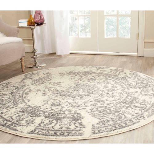 Safavieh ADR101 Collection Adirondack Polypropylene Area Rug-Finish:Ivory/Silver,Shape:Round,Size:4'L*4'W