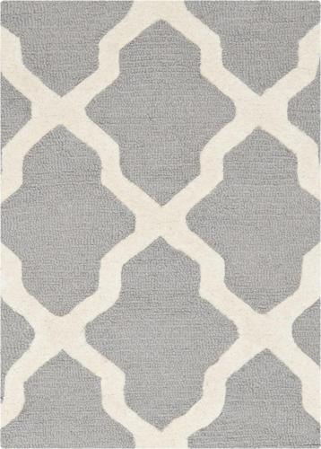 SAFAVIEH Cambridge Liam Geometric Wool Area Rug, Silver/Ivory, 2'*3'