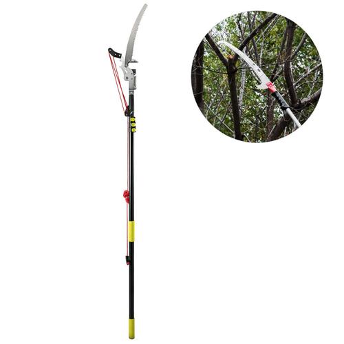 VEVOR 5.4~17.7ft Extendable Pole Pruning Saw Telescopic Tree Pruner Pole Saw for Tree Trimming Long Reach Limb Cutter with 3-Sided Blade SK5 Cutting Blade