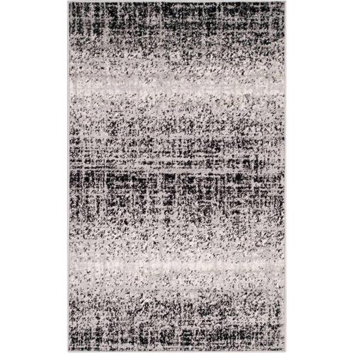 SAFAVIEH Adirondack Kiersten Abstract Faded Area Rug, Silver/Black, 4'*6'