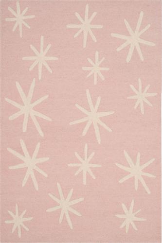 SAFAVIEH Kids Starburst Wool Area Rug, Pink/Ivory, 6'*9'