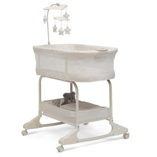 Little Folks by Delta Children SleepCool Rocking Bassinet with Airflow Mesh, Sunset