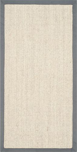SAFAVIEH Natural Fiber Forrester Border Sisal Area Rug, Marble/Grey, 2'*4'