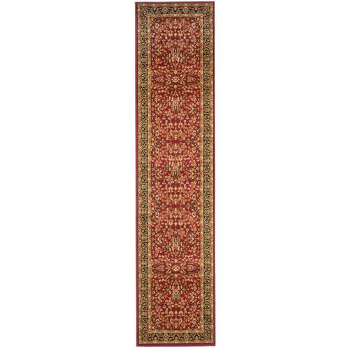 SAFAVIEH Lyndhurst Elizabeth Traditional Runner Rug, Red/Black, 2'3*6'