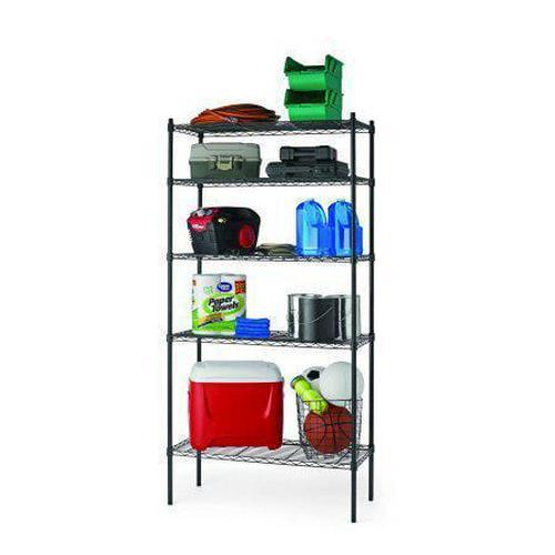 Hyper Tough 5 Tier Wire Shelf, Black, 1750 lb Capacity