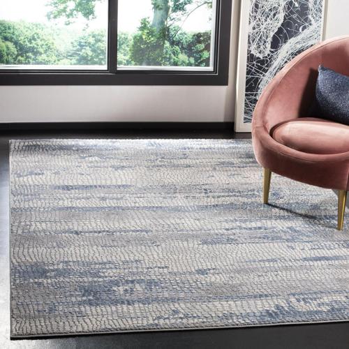 SAFAVIEH Meadow Collection MDW182F Grey / Navy Rug
