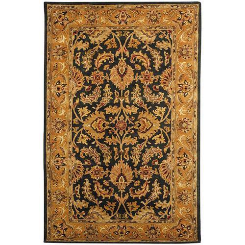 SAFAVIEH Heritage Valery Traditional Wool Area Rug, Dark Green/Gold, 4'*6'