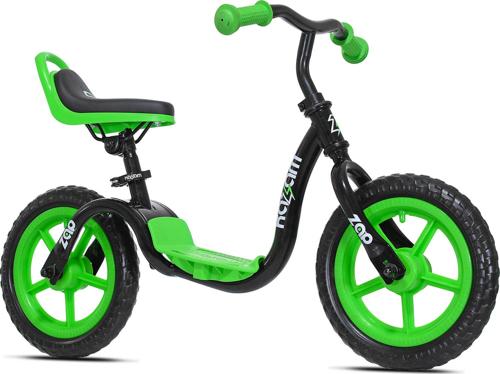 KaZAM 12 Child's Balance Bike, Helmet and Pad Set, Black/Green