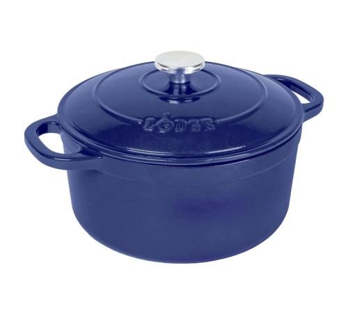 Lodge 5.5 Quart Enameled Cast Iron Dutch Oven, Indigo
