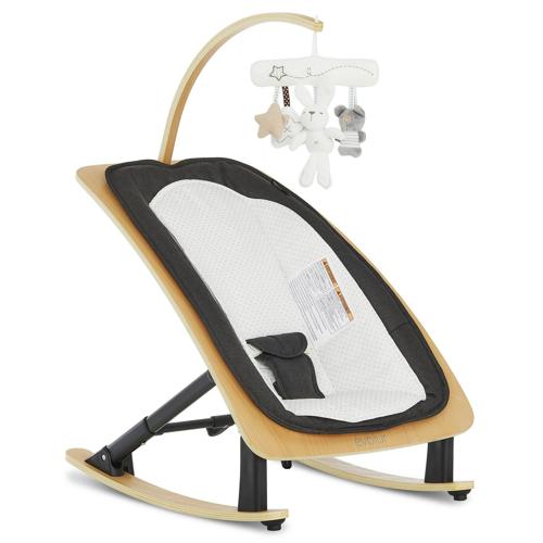 Evolur Tory 2-In-1 Rocker and Chair in Black