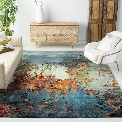 Safavieh GLA125B Glacier Collection Area Rug-Color:Blue/Multi,Shape:Medium Rectangle,Size:5'-3*7'-6