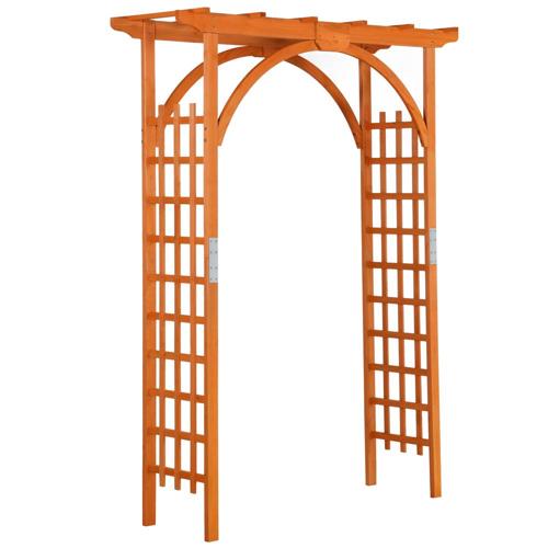 Easyfashion 85 Brown Fir, Wood and Iron Arbor