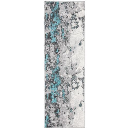 Safavieh Adirondack Cordelia Abstract Glam Rug Turquoise/Grey 2'6*14' Runner 14' Runner Runner, Indoor Entryway, Bedroom, Dining Room Grey