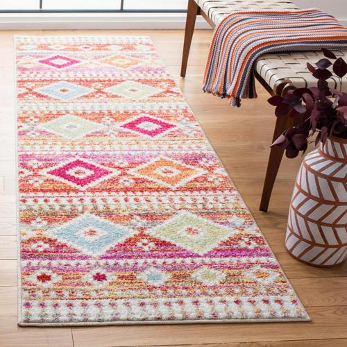 SAFAVIEH Adirondack Betty Southwest Runner Rug, Rust/Ivory, 2'6*8'