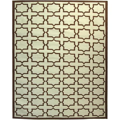 SAFAVIEH Dhurrie Diana Geometric Moroccan Wool Area Rug, Light Blue, 3'*5'