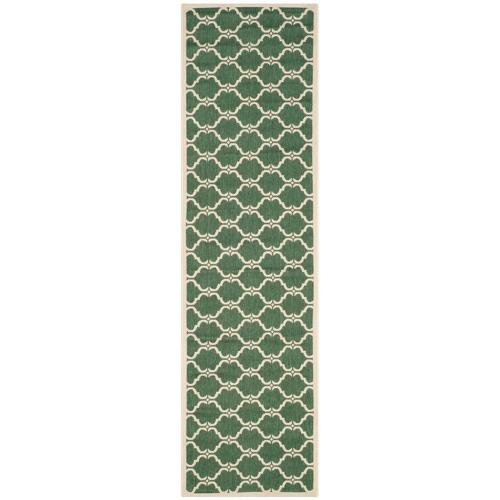 Safavieh Courtyard Charleen Indoor/ Outdoor Patio Backyard Rug Dark Green/Beige 2'3*10' Runner 10' Runner Runner, Indoor Entryway, Living Room,