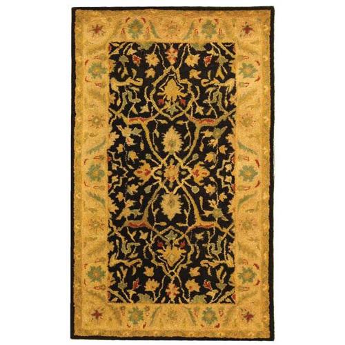 SAFAVIEH Antiquity Toireasa Traditional Floral Wool Area Rug, Black, 4'*6'