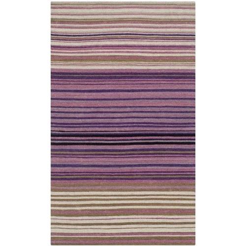 SAFAVIEH Marbella Xanthia Striped Area Rug, White/Lilac, 2'3*4'