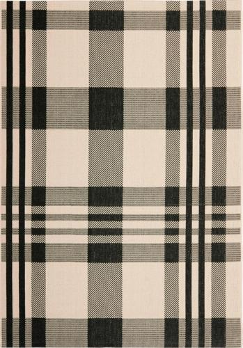 Safavieh Courtyard Collection Indoor/ Outdoor Runner -Color:Black/Bone,Shape:Medium Rectangle,Size:5'-3*7'-7