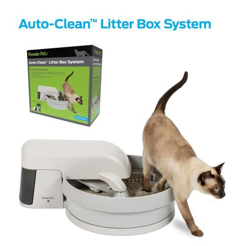 Premier Pet Auto-Clean Litter Box System: Self-Cleaning Litter System, No More Scooping, Auto-Cleans Every 30 Minutes, Superior Odor Control, Works with Any Clumping Clay Litter