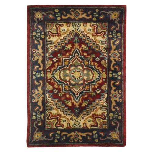 SAFAVIEH Classic Tatyanna Floral Bordered Wool Area Rug, Multi/Red, 3'6*3'6 Round