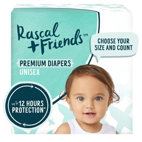 Rascal + Friends Premium Diapers (Choose Your Size and Count)