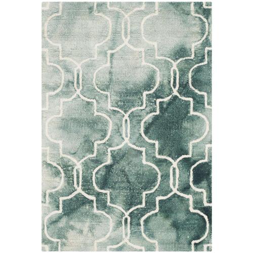 Safavieh Contemporary Dip Dye Wool Pile Area Rug-Color:Green/Ivory,Shape:Accent,Size:2'*3'