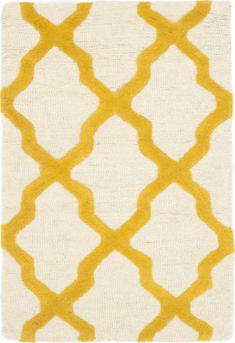 SAFAVIEH Cambridge Liam Geometric Wool Area Rug, Ivory/Gold, 2'6*4'