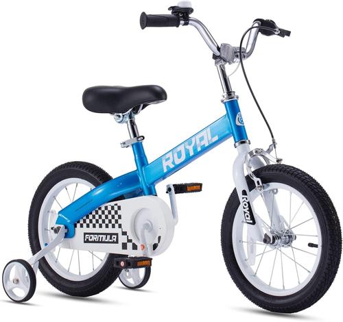 RoyalBaby 14 Inch Formula Toddler and Kids Bike with Training Wheels Child Bicycle Blue