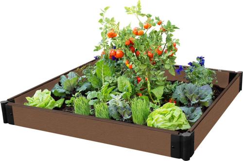 Frame It All Uptown Brown Composite Raised Garden Bed 4'*4'*5.5 - 1 profile