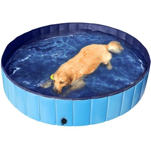Foldable Pet Swimming Pool for Indoor/Outdoor, Blue, XXL