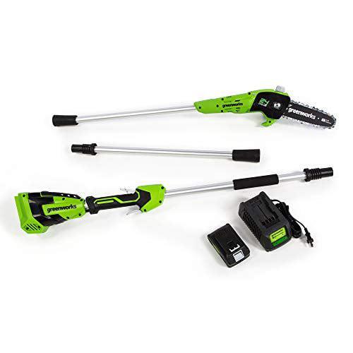 Greenworks 24V 8 Cordless Pole Saw with 2Ah Battery and Charger 1402102