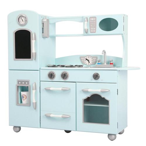Teamson Kids 14 Piece Wood Play Kitchen, Green