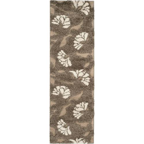 Safavieh Florida Shag Neliha Floral 1.2-inch Thick Rug Smoke/Beige 2'3*15' Runner 14' Runner, 16' Runner Runner, Indoor Living Room, Bedroom Beige