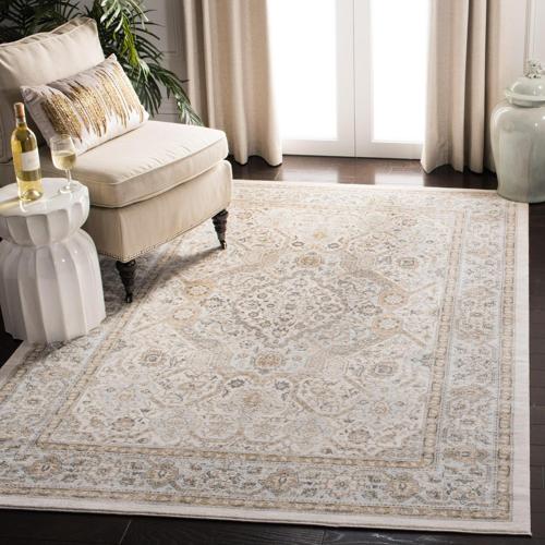 SAFAVIEH Isabella Zander Floral Bordered Area Rug, Cream/Beige, 5'3*7'6