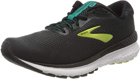 Men's Brooks Adrenaline GTS 20, Black/Lime/Blue Grass, 11 D Medium