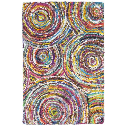 SAFAVIEH Nantucket Lactrice Geometric Circles Cotton Area Rug, Multi, 2'*3'