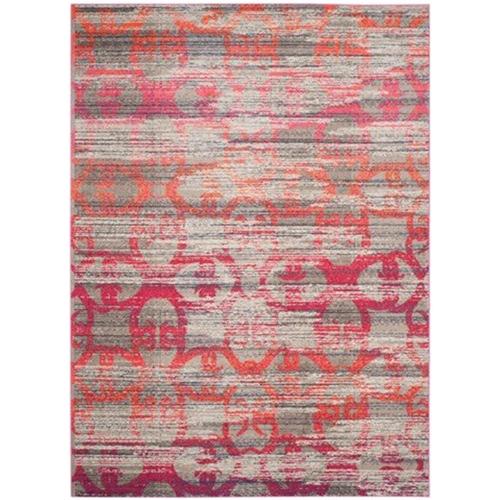 Safavieh Traditional Monaco Polypropylene Rug-Color:Grey/Multi,Shape:Small Rectangle,Size:5' 7"L*4'W