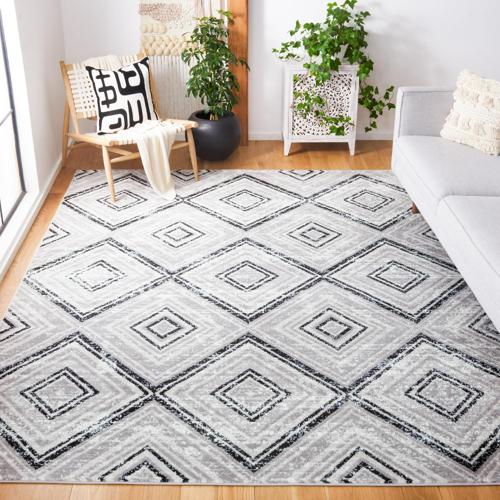 SAFAVIEH Skyler Collection SKY120J Grey / Black Rug