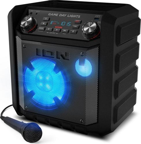 ION Audio Game Day Lights Portable Bluetooth Speaker with LED Lighting, Black, IP80A