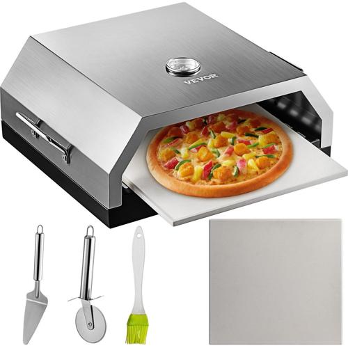 VEVOR Wood Pizza Oven 15.7*13.7*6.2 Wood Fired Pizza Oven Stainless Steel Top Portable