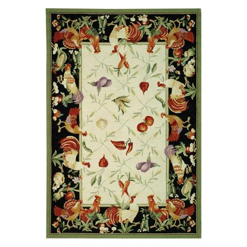 SAFAVIEH Chelsea Shelton Rooster Wool Area Rug, Ivory/Black, 2'6*4'