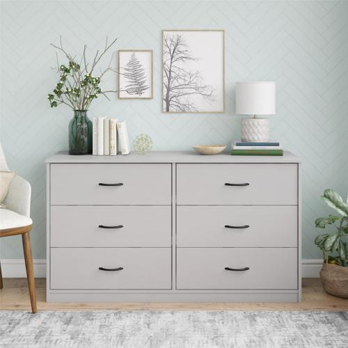 Mainstays Classic 6 Drawer Dresser, Dove Gray