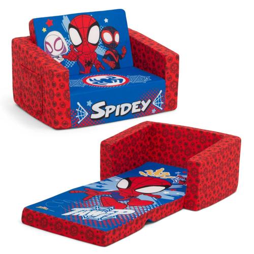 Marvel Spidey and His Amazing Friends Cozee Flip-Out Chair - 2-in-1 Convertible Chair to Lounger for Kids by Delta Children