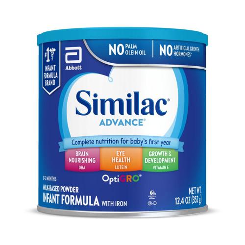 SimilacA AdvanceA * Powder Baby Formula with Iron, DHA, Lutein, 12.4-oz Can, Pack of 6