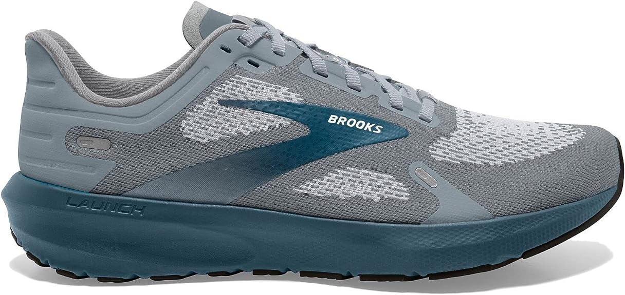 Men's Brooks Launch 9, Grey/Midnight/White, 10 D Medium