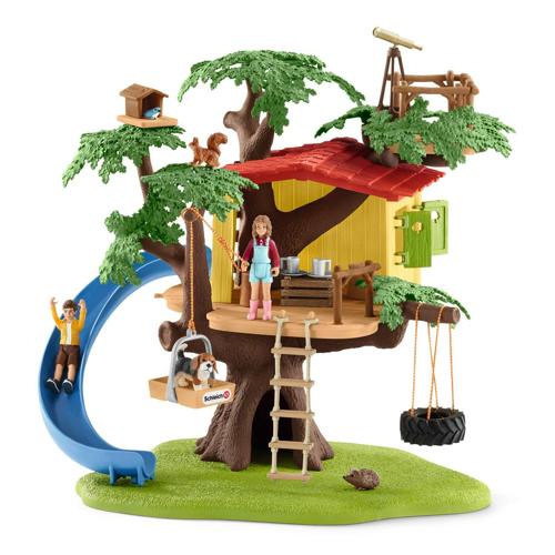 Schleich Farm World 12 Tall Adventure Treehouse with Realistic Girl Boy and Dog, Dolls and Animal Figures, 28 Pcs, Toy Playset and Gift for Kids 3-6 Years+